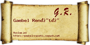 Gaebel Renátó névjegykártya